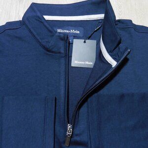 MIZZEN + MAIN Mens XL PULLOVER KPI QUARTER ZIP NAVY BLUE PERFORMANCE GOLF 1/4